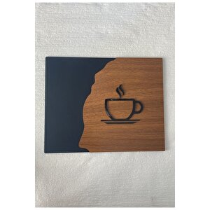 Luxury Black Wooden Serisi Çay Kahve Tabelası