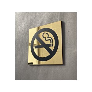 Lüks Gold Aynalı Sigara Içilmez Uyarı Levhası