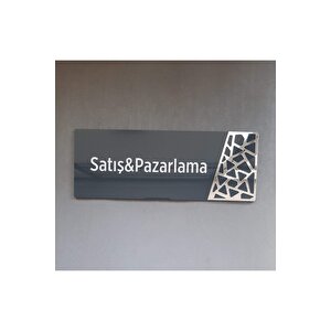 Antrasit Silver Pattern Seri (satiş Pazarlama) Ofis Kapı Isimliği Yönlendirme Tabelası