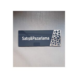 Antrasit Silver Pattern Seri (satiş Pazarlama) Ofis Kapı Isimliği Yönlendirme Tabelası
