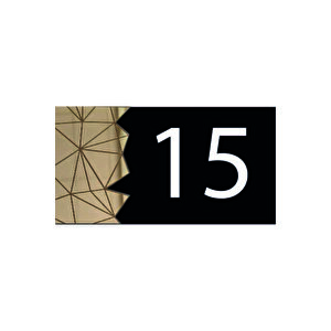 Dekoratif Aynalı Modern Kapı Numarası - Gold 15