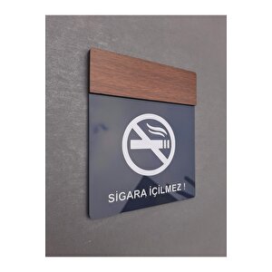 Wooden Serisi Sigara İçilmez Uyarı Tabelası