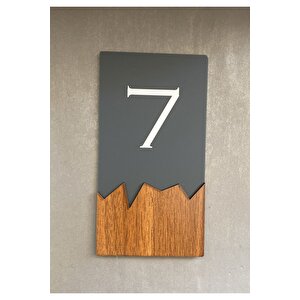 Wooden Serisi Dikey Kapı Numarası -7