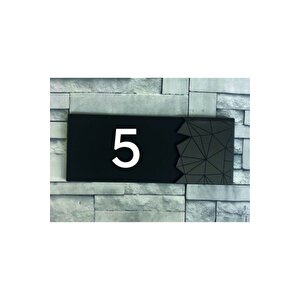 Dekoratif Aynalı Füme Kapı Numarası - 5