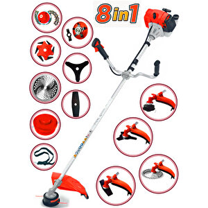 Receiwwe 8 İN 1 Amg Çift Bakır Şanzuman Yan Tipi Benzinli Motorlu Ot Çalı Çim Biçme Makinesi Full Set Hediyeli