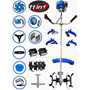 İnterwerry 4x4 Magnatec Motor 11 İN 1 Yan Tipi Benzinli Motorlu Ot Çalı Çim Biçme Tırpanı Mega Set Hediyeli
