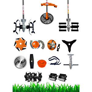 İnterwerry 4x4 Magnatec Motor 11 İN 1 Yan Tipi Benzinli Motorlu Ot Çalı Çim Biçme Tırpanı Mega Set Hediyeli