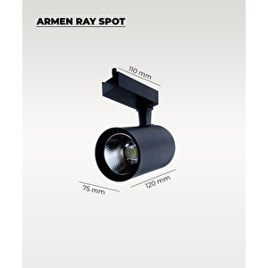 Armen 2 Adet Siyah Kasa Sarı Işık Ray Spot Set  Ve 1 Metre Ray Set
