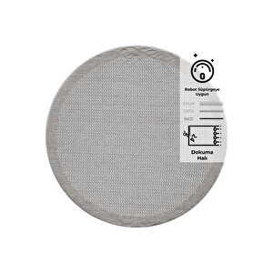 Konfor Sisalux 3093 Krem Jüt Tabanlı Modern Dokuma Yuvarlak Kilim Sisal Hasır Halı 95x95 cm