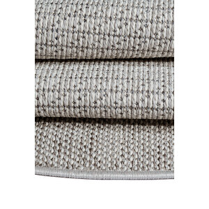 Konfor Sisalux 3093 Krem Jüt Tabanlı Modern Dokuma Yuvarlak Kilim Sisal Hasır Halı 95x95 cm