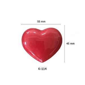 5 Adet Tomurcuk Porselen Çocuk Odası Kırmızı Kalp Düğme Mobilya Kulp