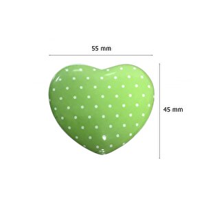 5 Adet Tomurcuk Porselen Çocuk Odası Yeşil Kalp Mobilya Kulp