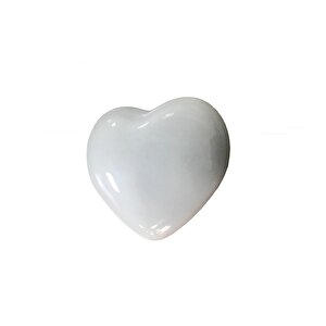 5 Adet Tomurcuk Porselen Çocuk Odası Beyaz Kalp Düğme Mobilya Kulp