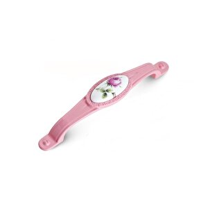 5 Adet Tomurcuk Porselen Mobilya Dolap Kulp 128 Mm Pembe Gül Pembe