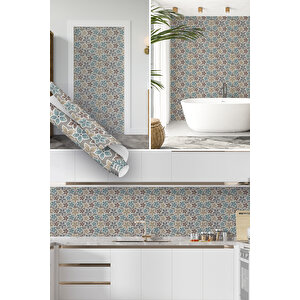 Çiçek Desenli Kendinden Yapışkanlı Folyo, Su Geçirmez, Mat, Dekoratif Kaplama Kağıdı 0332 45x1500 cm 