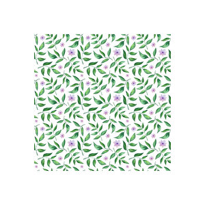 Yeşil Mor Çiçek Desenli Yapışkanlı Folyo, Masa, Dolap, Tezgaharası Kaplama Folyosu 0806 45x1500 cm 