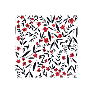 Siyah Kırmızı Çiçek Desenli Yapışkanlı Folyo, Suya Dayanıklı Dekoratif Sticker Kaplama 0816 45x1500 cm 