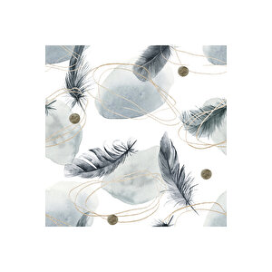 Kuş Tüyü Desenli Yapışkanlı Folyo, Dekoratif, Su Geçirmez Mobilya Dolap Kaplama Kağıdı 0839 45x1500 cm 