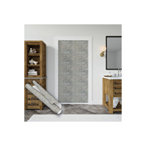 Gri Beton Görünümlü Yapışkanlı Folyo, Silinebilir, Dekoratif, Mutfak, Banyo, Mobilya Stickerı, 0607