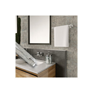 Gri Beton Görünümlü Yapışkanlı Folyo, Silinebilir, Dekoratif, Mutfak, Banyo, Mobilya Stickerı, 0607