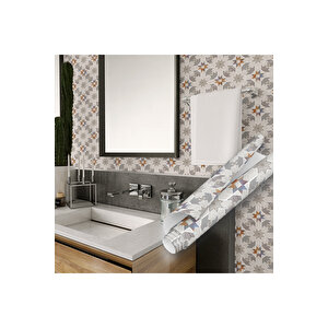Modern Fayans Görünümlü Yapışkanlı Folyo, Dekoratif Sticker Su Geçirmez Kaplama Kağıdı 0314 90x1500 cm