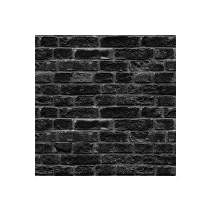 Siyah Tuğla Desen Yapışkanlı Folyo, Masa, Tezgah Dolap, Raf, Mobilya Kaplama Folyosu 1419 45x1500 cm 