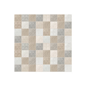 Kare Mozaik Desenli Yapışkanlı Folyo, Bej Tonlarda Fayans Görünümlü Kaplama Kağıdı 0330 45x500 cm 