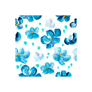 Mavi Çiçekli Yapışkanlı Folyo, Mutfak Dolap, Tezgah Arası Ve Mobilya Kaplama Kağıdı 0828 90x1500 cm