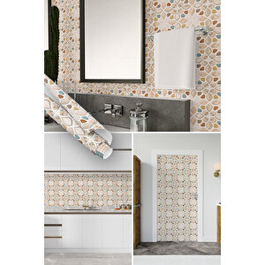 Mozaik Fayans Görünümlü Yapışkanlı Folyo, Mat Dekoratif, Mutfak, Banyo Kaplama Kağıdı 0322 90x1500 cm