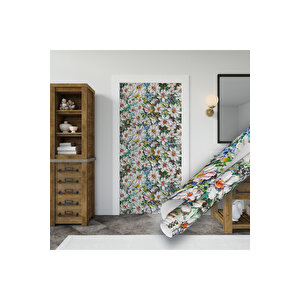 Beyaz Papatya Desenli Yapışkanlı Folyo, Çiçekli Dekoratif, Su Geçirmez Kaplama Folyosu 0830