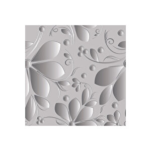 Gümüş Renkli Çiçek Desenli Yapışkanlı Folyo, Masa, Dolap, Tezgah Arası Kaplama Kağıdı 0334 45x500 cm 