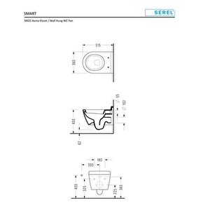 Serel Smart Kanalsız Asma Klozet + Serel Beta Yavaş Kapanan Klozet Kapağı (sm26ods110h+223bt00002)