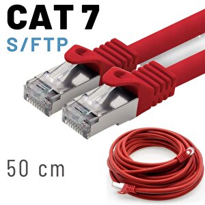 Irenis 50 Cm Cat7 Kablo S/ftp Lszh Ethernet Network Lan Ağ Kablosu Kırmızı