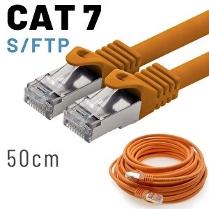 Irenis 50 Cm Cat7 Kablo S/ftp Lszh Ethernet Network Lan Ağ Kablosu Turuncu