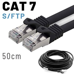 Irenis 50 Cm Cat7 Kablo S/ftp Lszh Ethernet Network Lan Ağ Kablosu Siyah