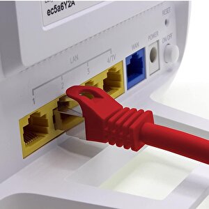 Irenis 1 Metre Cat7 Kablo S/ftp Lszh Ethernet Network Lan Ağ Kablosu Kırmızı