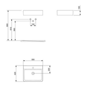 Otto Bagno 55 Cm Rapsodi Tezgah Üstü Lavabo Beyaz - 5055