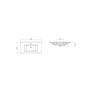 Esvit Etna 85 Cm Dolap Uyumlu Etejerli Ince Bantlı Lavabo - 1085