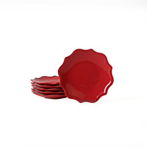 Keramika Kırmızı Romeo Pasta Tabağı 20 Cm 6 Adet 506