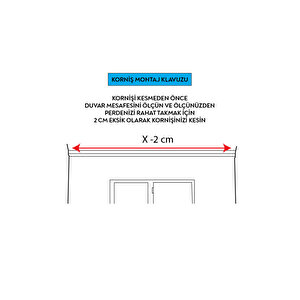 2 Raylı 2 Metre Birinci Sınıf Perde Ray Polyester Perde Tutucu Korniş 200 Cm