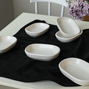 Keramika Mat Beyaz Noyan Çerezlik 11 Cm 6 Adet 022