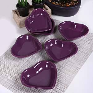 Keramika Mor Kalp Çerezlik 14 Cm 6 Adet