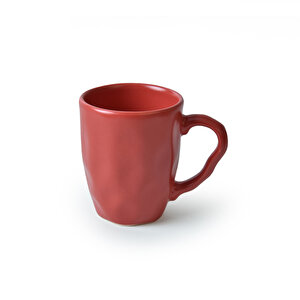 Keramika Mat Kırmızı Organik Kupa 10 Cm 6 Adet 975