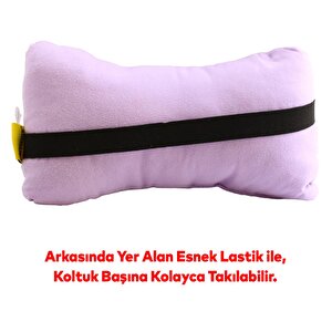 Araba Araç Otomobil Oto Koltuk Başlığı Ergonomik Boyun Destek Yastığı Li̇la Renk 44837