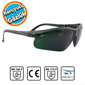 İş Güvenlik Kaynak Gözlüğü Lazer Uv Kaynakçı Çapak Koruyucu Gözlük S900 Siyah