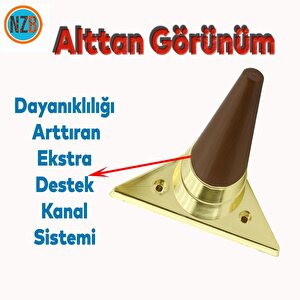 Mobilya Kanepe Çekyat Sehpa Tv Ünitesi Koltuk Ayağı Baza Ayakları Kübik Ceviz Altın 14 Cm