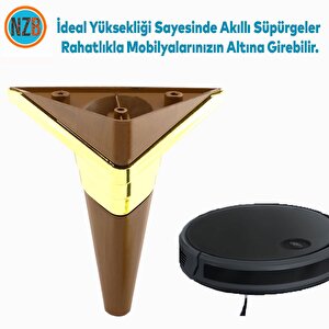 Mobilya Kanepe Çekyat Sehpa Tv Ünitesi Koltuk Ayağı Baza Ayakları Kübik Ceviz Altın 14 Cm