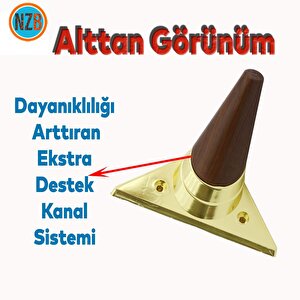 Mobilya Kanepe Çekyat Sehpa Tv Ünitesi Koltuk Ayağı Baza Ayakları Yeni Ceviz Altın 14 Cm