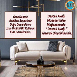 Mobilya Kanepe Çekyat Sehpa Tv Ünitesi Koltuk Ayağı Baza Ayakları Yeni Ceviz Altın 14 Cm