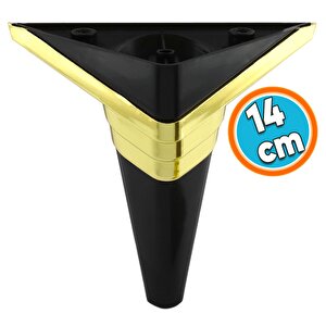 Mobilya Kanepe Sehpa Tv Ünitesi Koltuk Ayağı Baza Ayakları Siyah Altın 14 Cm